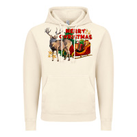 Vintage Artic Merry Christmas Deer Vintage Hoodie - LillyAllenDesigns