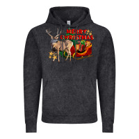 Vintage Black Merry Christmas Deer Vintage Hoodie - LillyAllenDesigns