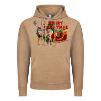 Vintage Coffee Merry Christmas Deer Vintage Hoodie - LillyAllenDesigns
