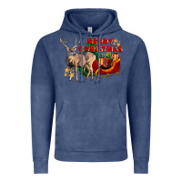 Vintage Denim Merry Christmas Deer Vintage Hoodie - LillyAllenDesigns
