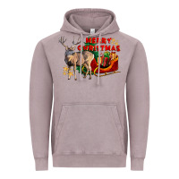 Vintage Zinc Merry Christmas Deer Vintage Hoodie - LillyAllenDesigns