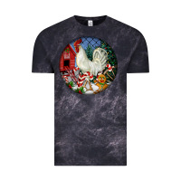 Cloud Black leghorn rooster christmas ornament Vintage Tee - LillyAllenDesigns