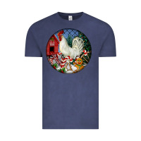 Vintage Denim leghorn rooster christmas ornament Vintage Tee - LillyAllenDesigns