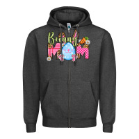 Charcoal Heather Easter Day Bunny mom Zipper Hoodie - OliviaCreatesArt