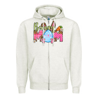 Oatmeal Heather Easter Day Bunny mom Zipper Hoodie - OliviaCreatesArt