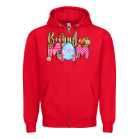 Red Easter Day Bunny mom Zipper Hoodie - OliviaCreatesArt