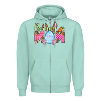 Seafoam Easter Day Bunny mom Zipper Hoodie - OliviaCreatesArt