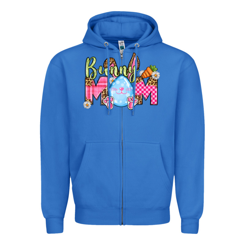 Easter Day Bunny Mom Zipper Hoodie by OliviaCreatesArt | Teevron