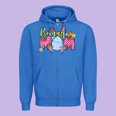 Easter Day Bunny Mom Zipper Hoodie Designed By Oliviacreatesart