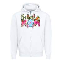 White Easter Day Bunny mom Zipper Hoodie - OliviaCreatesArt