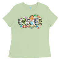 Matcha easter cross with bunny Ladies Tee - MaliasSmallBusiness