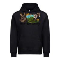 Black Peace Love Donkey Urban Hoodie - LillyAllenDesigns