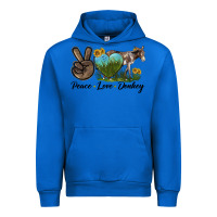 Cobalt Peace Love Donkey Urban Hoodie - LillyAllenDesigns