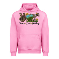Fuchsia Pink Peace Love Donkey Urban Hoodie - LillyAllenDesigns