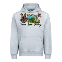 Heather Grey Peace Love Donkey Urban Hoodie - LillyAllenDesigns
