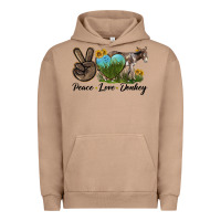 Pigment Burro Peace Love Donkey Urban Hoodie - LillyAllenDesigns