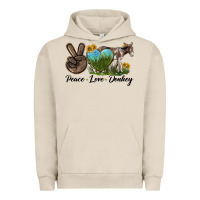 Pigment French Oak Peace Love Donkey Urban Hoodie - LillyAllenDesigns