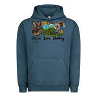 Pigment Midnight Navy Peace Love Donkey Urban Hoodie - LillyAllenDesigns