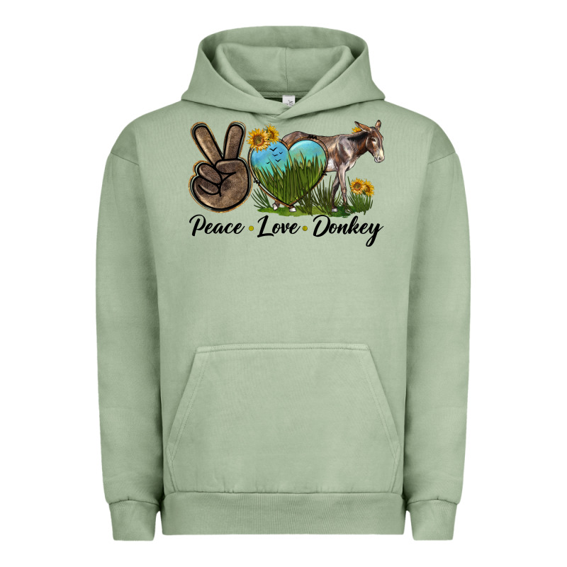 Peace Love Donkey Urban Hoodie by LillyAllenDesigns | Teevron