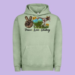 Peace Love Donkey Urban Hoodie Designed By Lillyallendesigns