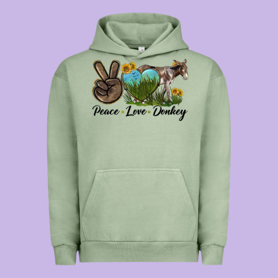 Peace Love Donkey Urban Hoodie Designed By Lillyallendesigns
