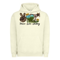Pigment Pistachio Peace Love Donkey Urban Hoodie - LillyAllenDesigns