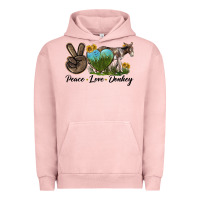 Pigment Salmon Peace Love Donkey Urban Hoodie - LillyAllenDesigns