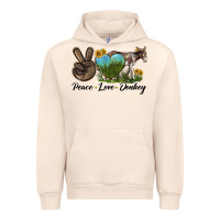Sandshell Peace Love Donkey Urban Hoodie - LillyAllenDesigns
