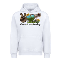 White Peace Love Donkey Urban Hoodie - LillyAllenDesigns