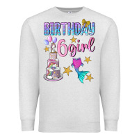 Oatmeal Heather birthday girl 6 Premium Sweatshirt - BundleAndBundleShop
