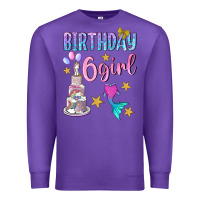 Purple birthday girl 6 Premium Sweatshirt - BundleAndBundleShop