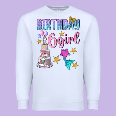 Birthday Girl 6 Premium Sweatshirt Designed By Bundleandbundleshop
