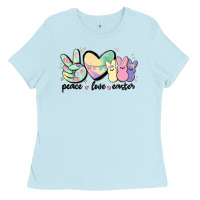 Baby Blue peace love peeps Ladies Tee - MaliasSmallBusiness