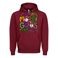 Burgundy it's mardi gras y'all gnomes Zipper Hoodie - OliviaCreatesArt