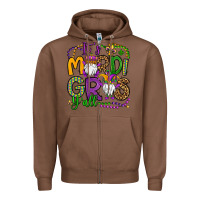 Chestnut it's mardi gras y'all gnomes Zipper Hoodie - OliviaCreatesArt