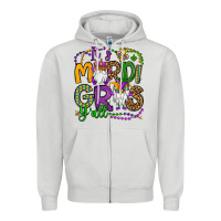 Dove Grey it's mardi gras y'all gnomes Zipper Hoodie - OliviaCreatesArt