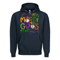 Navy it's mardi gras y'all gnomes Zipper Hoodie - OliviaCreatesArt
