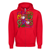 Red it's mardi gras y'all gnomes Zipper Hoodie - OliviaCreatesArt