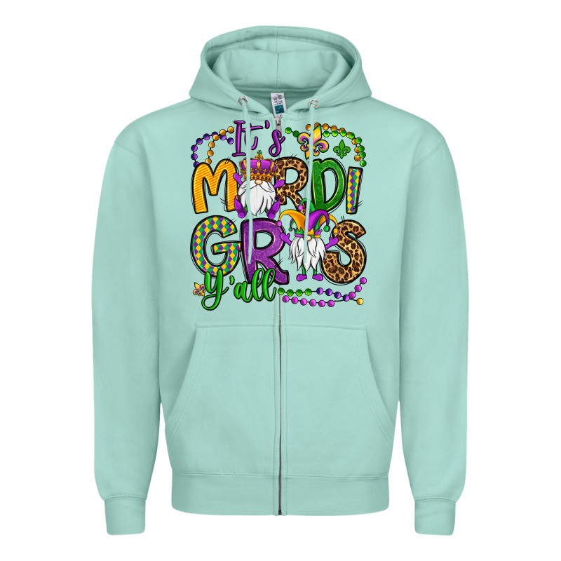 It's Mardi Gras Y'all Gnomes Zipper Hoodie by OliviaCreatesArt | Teevron
