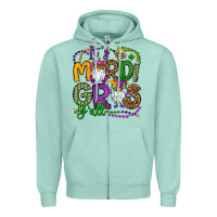 Seafoam it's mardi gras y'all gnomes Zipper Hoodie - OliviaCreatesArt