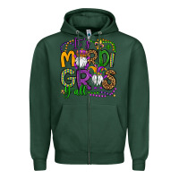 Sports Green it's mardi gras y'all gnomes Zipper Hoodie - OliviaCreatesArt
