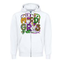 White it's mardi gras y'all gnomes Zipper Hoodie - OliviaCreatesArt
