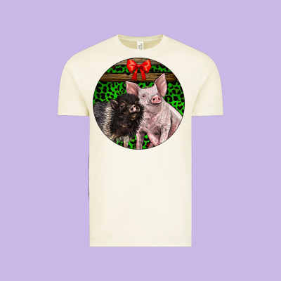 Christmas Pig Vintage Tee Designed By Lillyallendesigns