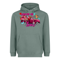 Sage Loads of love valentine's day truck Heavyweight Hoodie - FaDigitalArtStudio