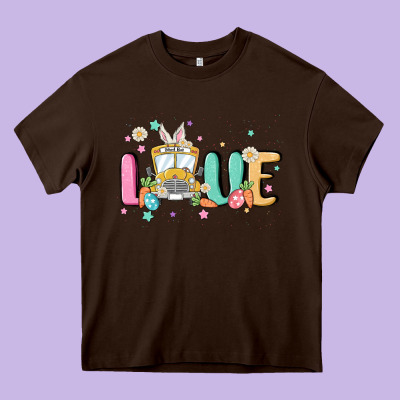 Love School Bus Heavy Core Tee Designed By Maliassmallbusiness