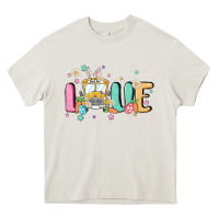 Cream love school bus Heavy Core Tee - MaliasSmallBusiness