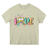 Mossy love school bus Heavy Core Tee - MaliasSmallBusiness