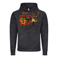 Vintage Black merry christmas two deers Vintage Hoodie - LillyAllenDesigns