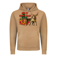 Vintage Camel merry christmas two deers Vintage Hoodie - LillyAllenDesigns