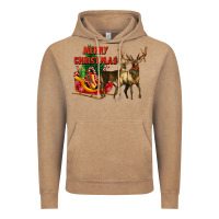 Vintage Coffee merry christmas two deers Vintage Hoodie - LillyAllenDesigns